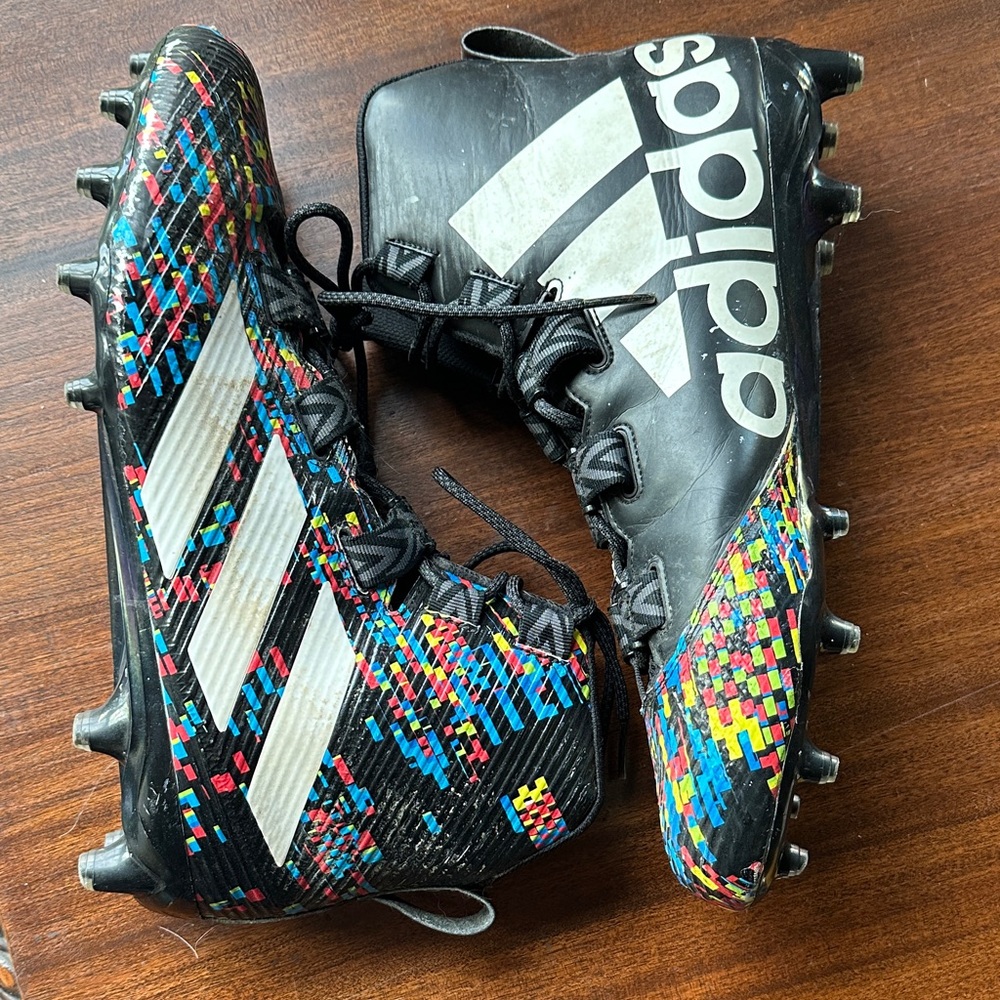 Adidas Cleats FREAK GRIDLOCK SYSTEM Black & Multi-Color Sz 15